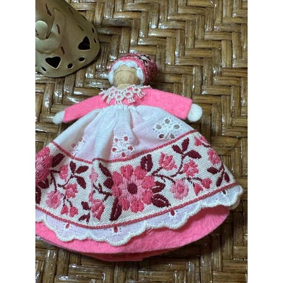 Vintage Wooden Doll & Angel Figurine Set - Picture 2 of 8